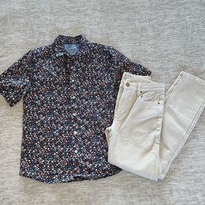 Boys straight leg jeans and button up shirt bundle, size 12